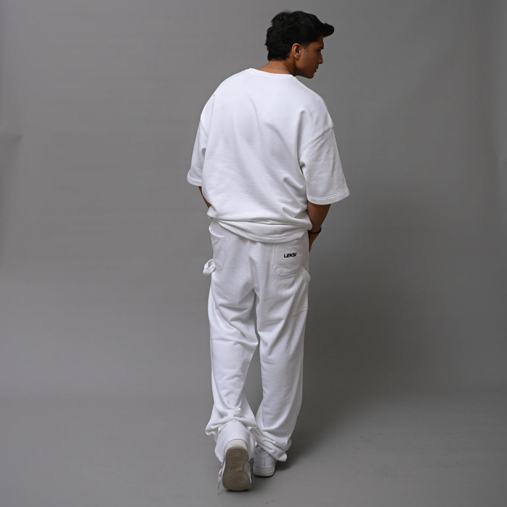 White Vanilla Unisex Terry Co - ord S - Premium Unisex Terry Coord | LEKSI Pakistan