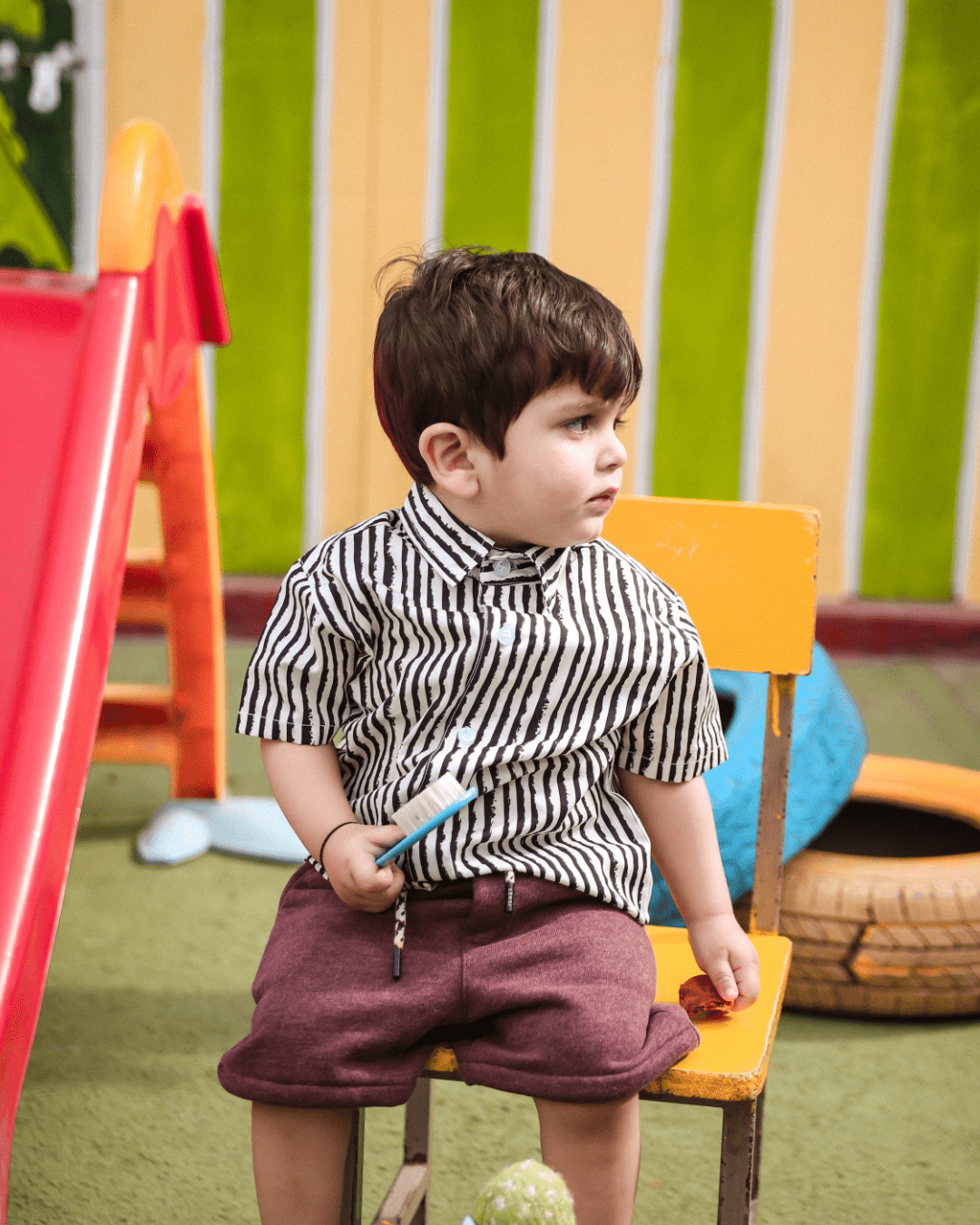 Zebra Print Short - Sleeves Boys Collared Shirt & Shorts 3 - 4 Years - Premium Unisex | LEKSI Pakistan