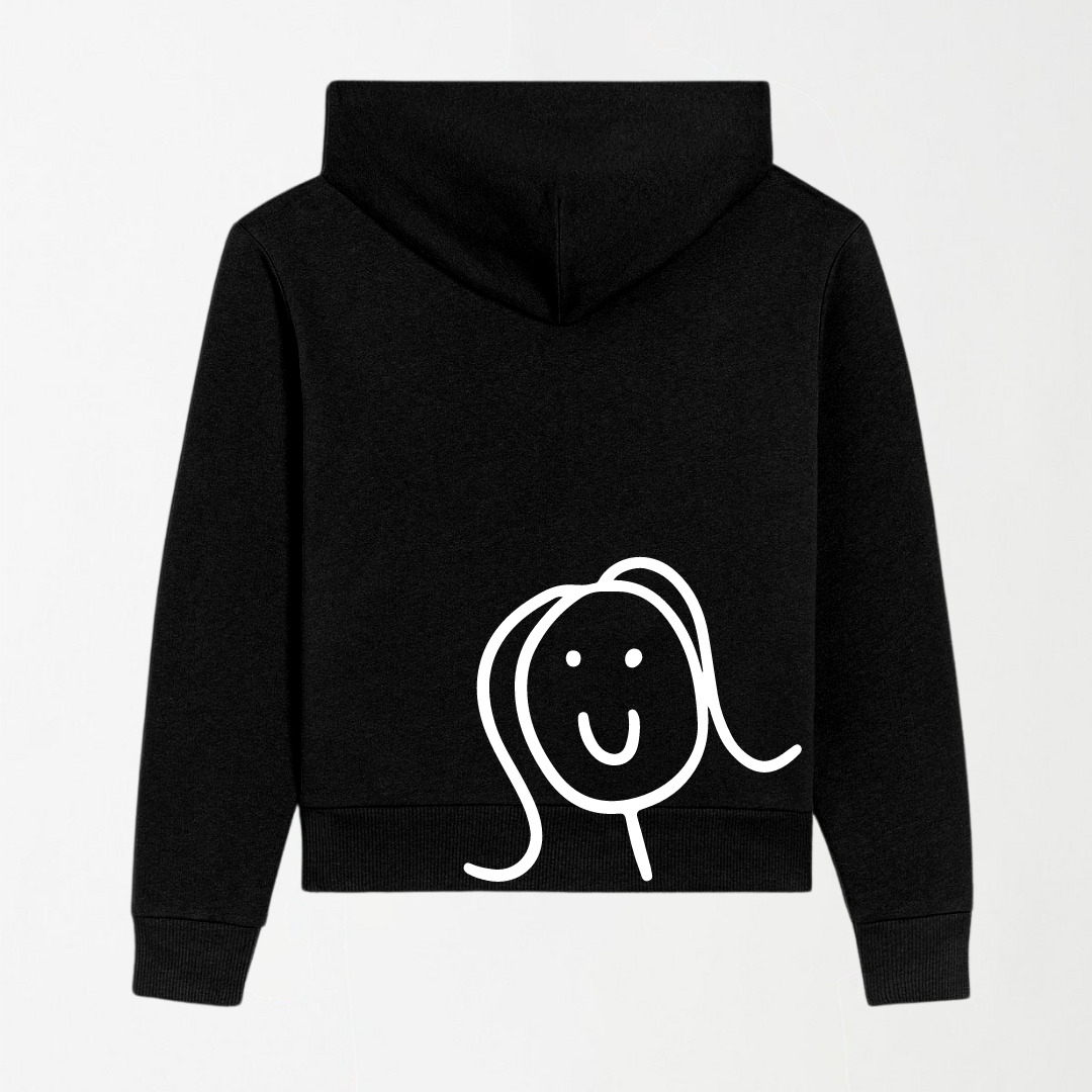 Stick Girl - Black Graphic Hoodie