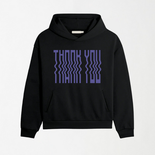 Thank You - Black Graphic Hoodie