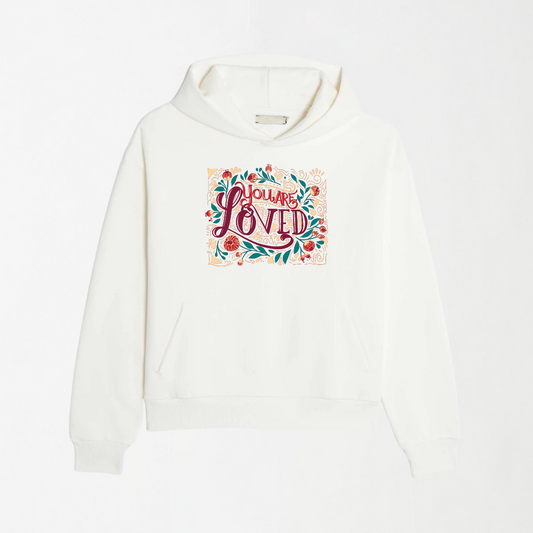 You Are Loved - White Graphic Hoodie