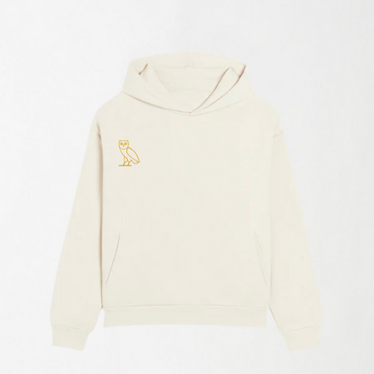 Beige Owl - Off White Graphic Hoodie