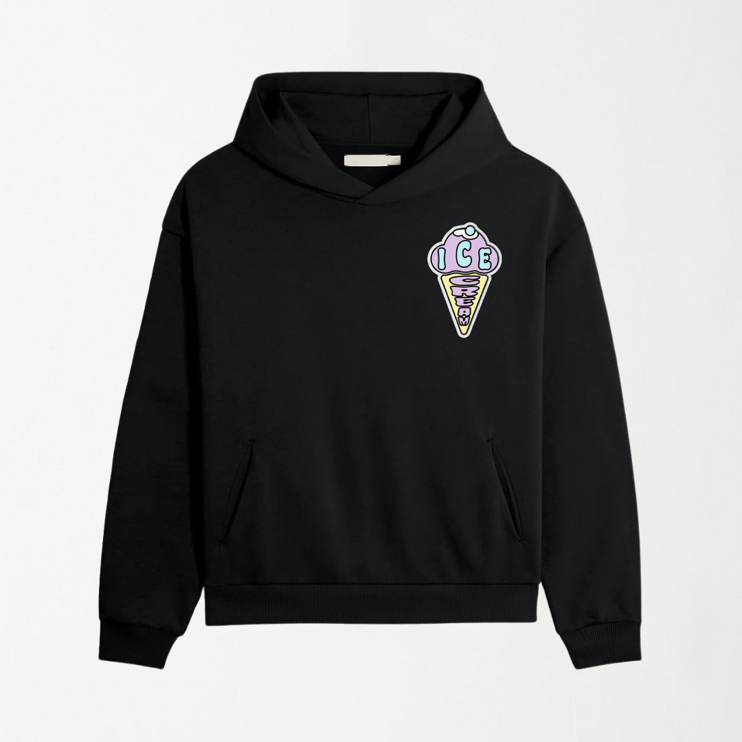 BLACKPINK Ice Cream Cone - Black Graphic Hoodie