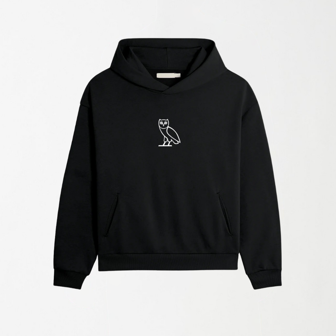 OVO (White Owl) - Black Graphic Hoodie