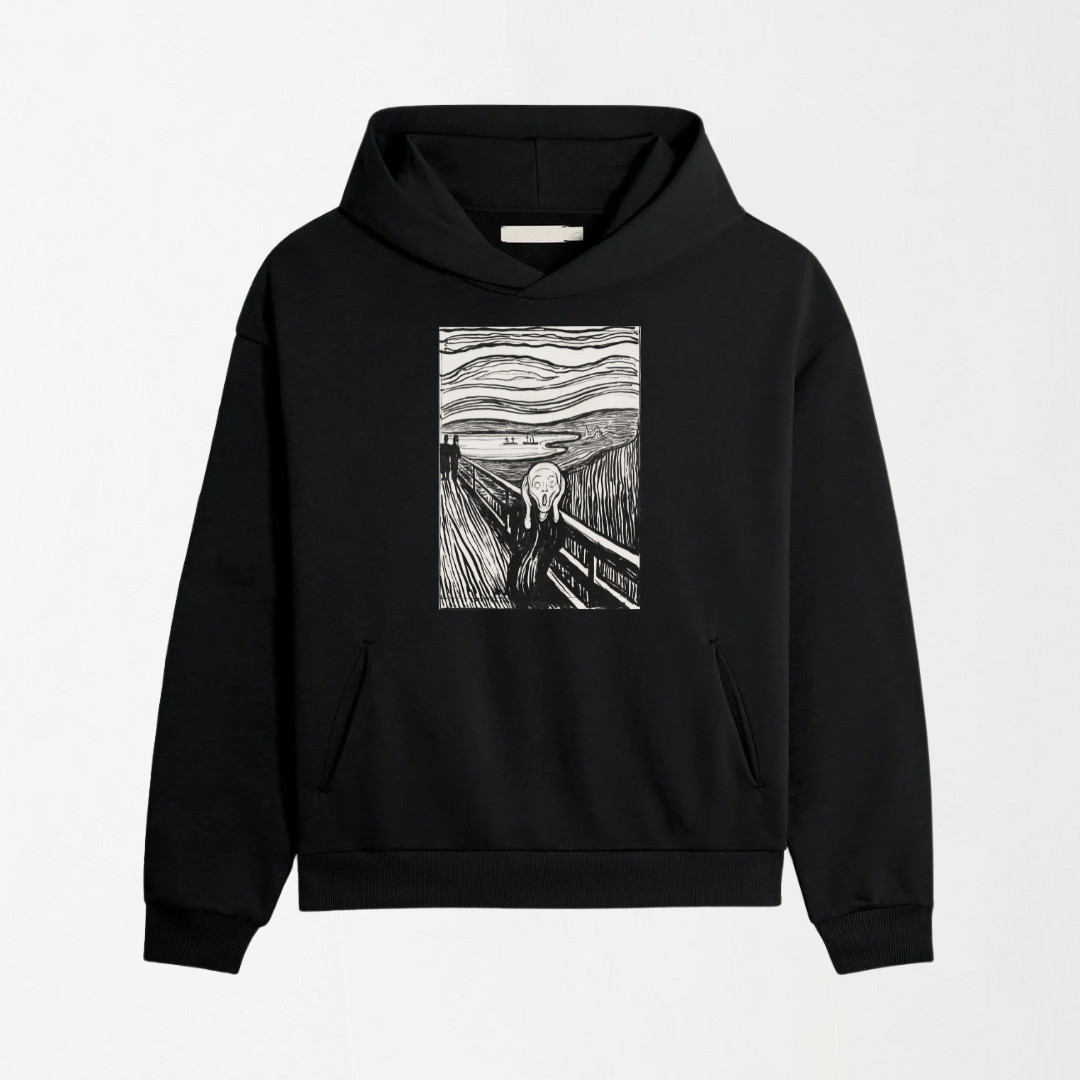 The Scream - Black Graphic Hoodie