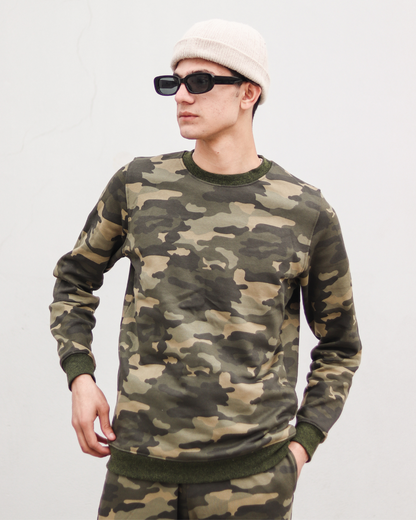 Army Green Print Unisex Sweatshirt