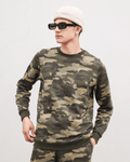 Army Green Print Unisex Sweatshirt XS - Premium Unisex | LEKSI Pakistan