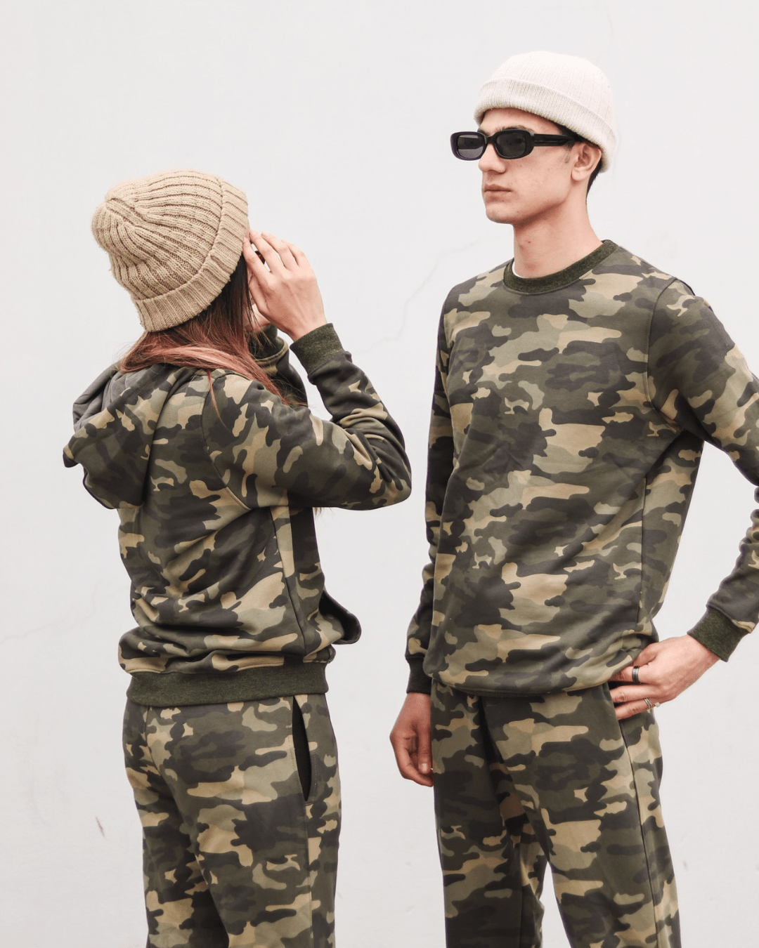 Army Print Unisex Sweatshirt or Hoodie - MOOD (Training) S - Premium Unisex | LEKSI Pakistan