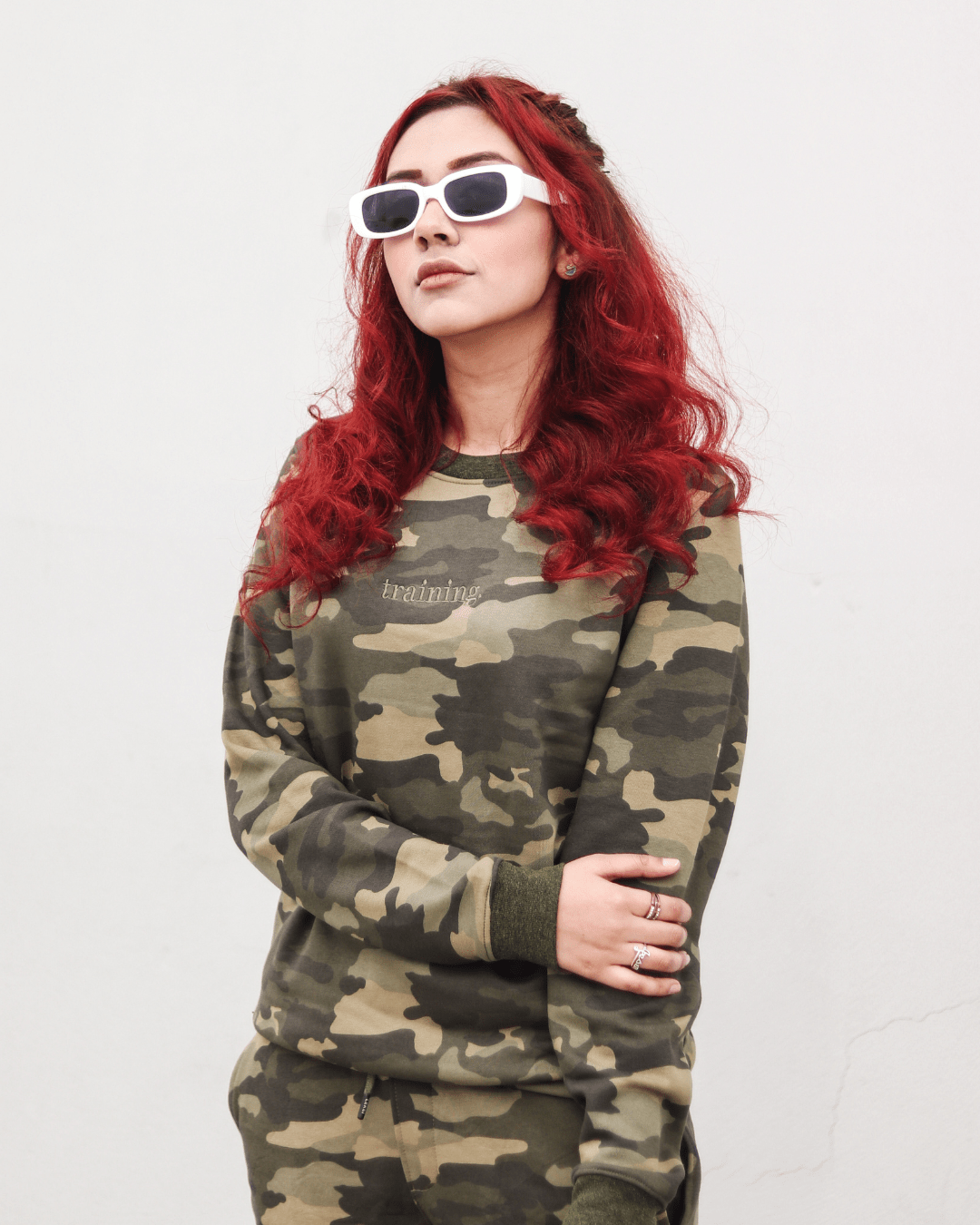Army Print Unisex Sweatshirt or Hoodie - MOOD (Training) XS - Premium Unisex | LEKSI Pakistan