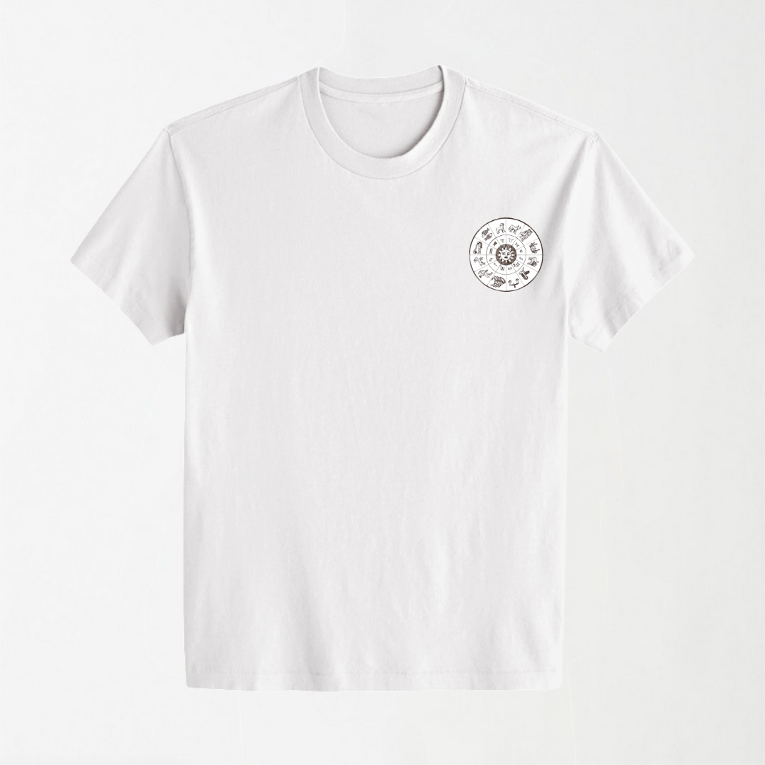 Astrology - White Round Neck Unisex T-Shirt XXS - Premium Unisex Graphic T-Shirt | LEKSI Pakistan