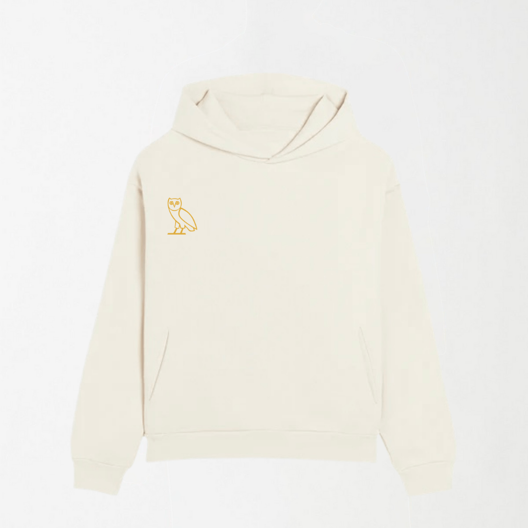 Beige Owl - Off White Graphic Hoodie S - Premium Unisex | LEKSI Pakistan