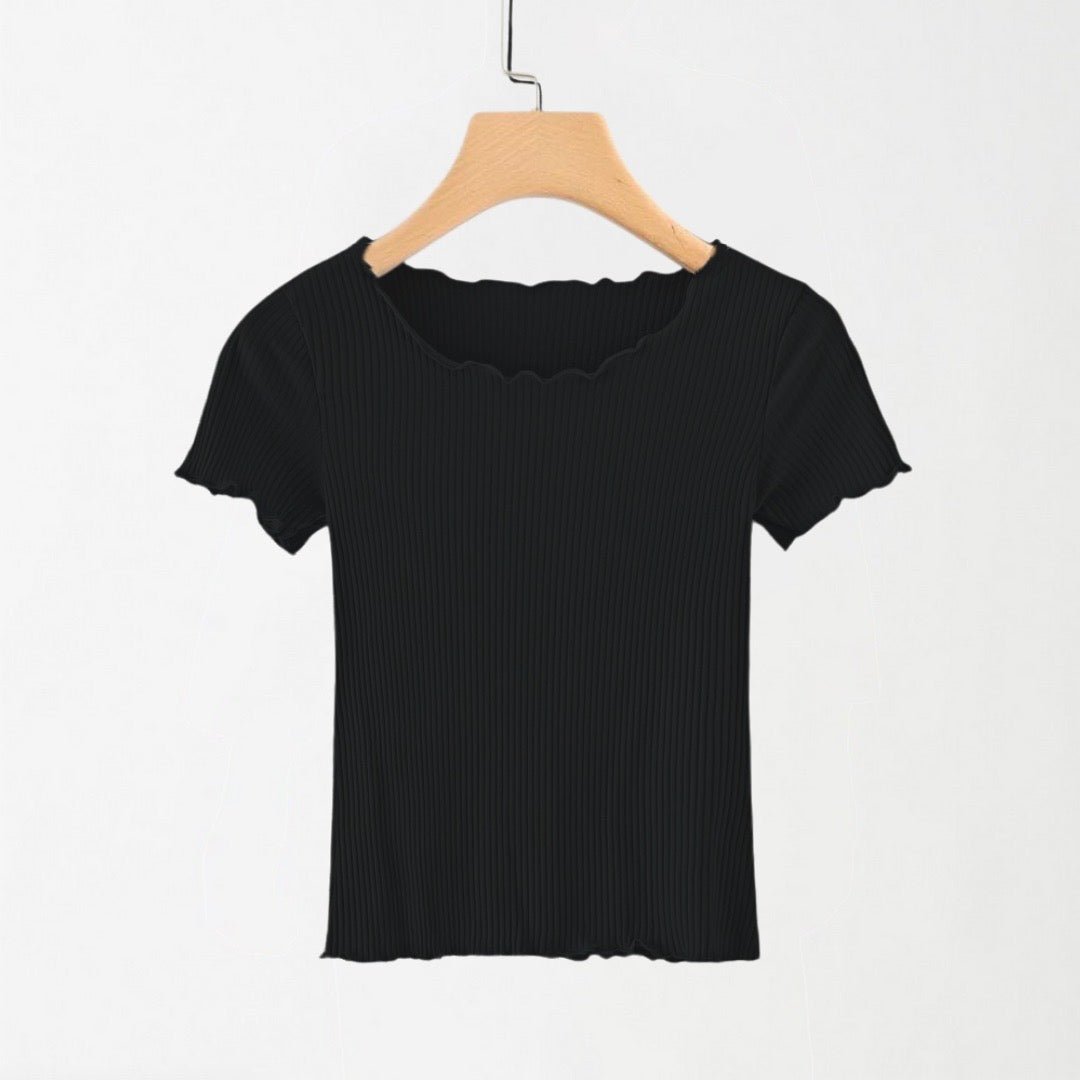 Black Ribbed Shirt XXS - Premium Unisex Lettuce | LEKSI Pakistan