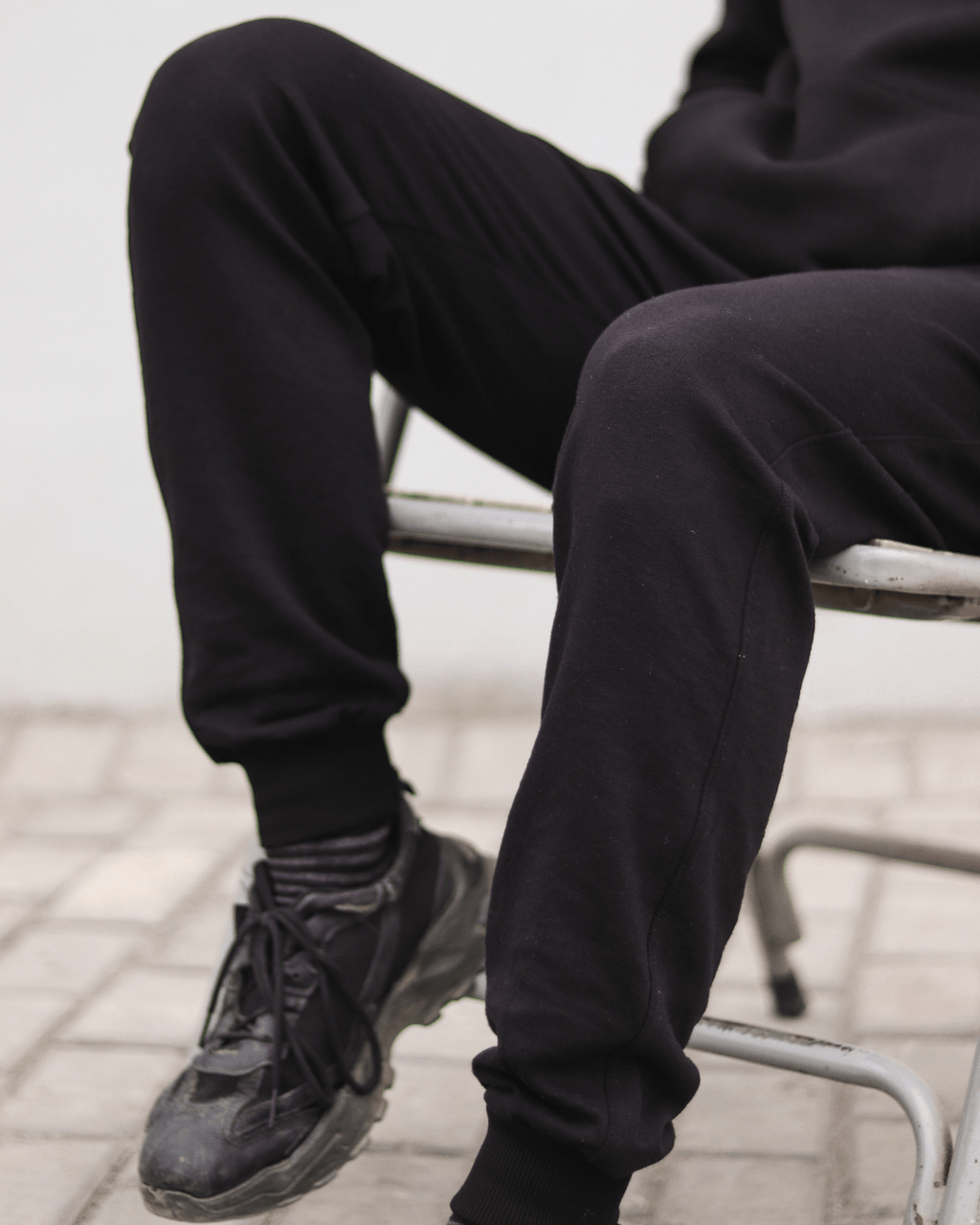 Black Sweatpants With Ribbed Cuffs XS - Premium Unisex Sweatpants | LEKSI Pakistan