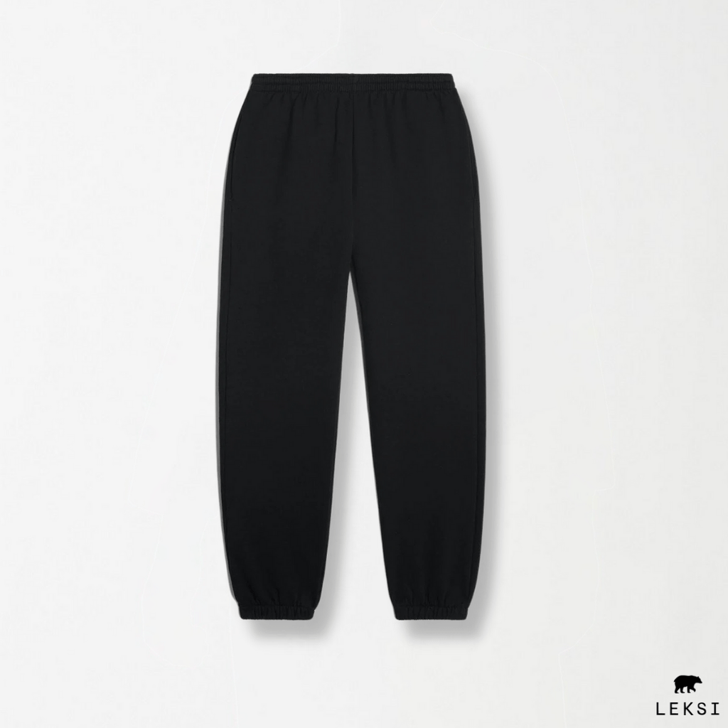 Black Unisex Sweatpants - French Terry (Summer - Friendly) XXS - Premium Unisex Sweatpants | LEKSI Pakistan