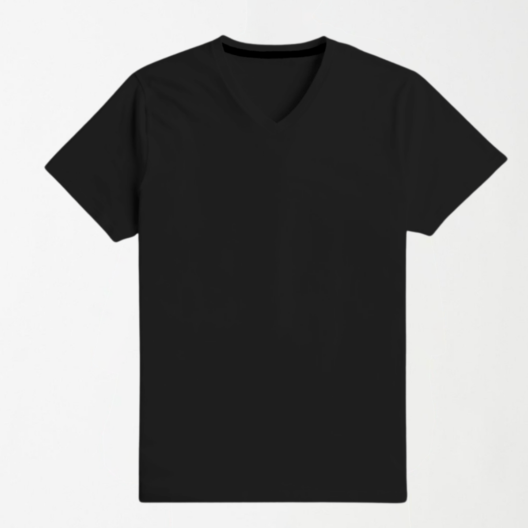 Black Unisex V - Neck T-Shirt XXS - Premium Unisex | LEKSI Pakistan