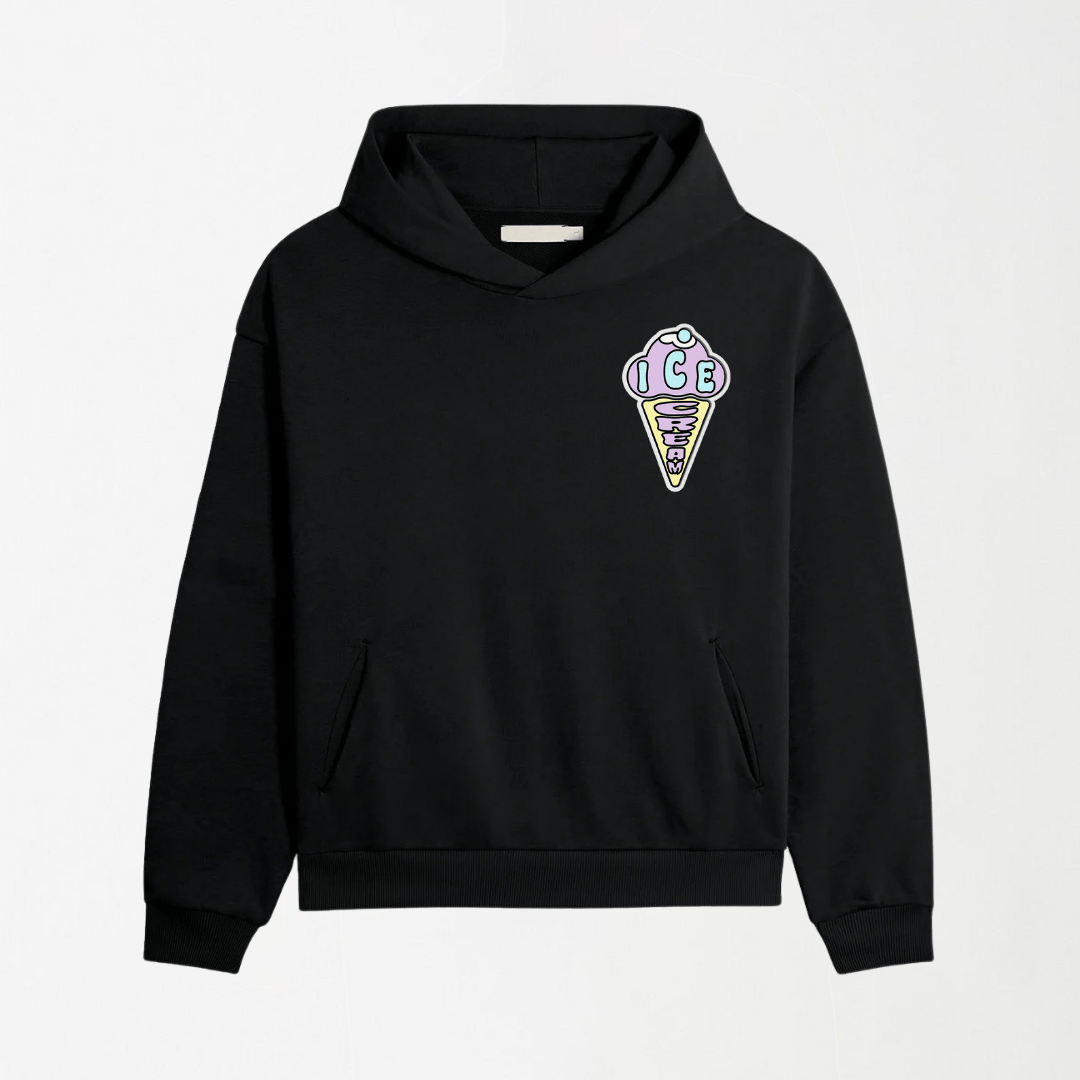 BLACKPINK Ice Cream Cone - Black Graphic Hoodie S - Premium Unisex | LEKSI Pakistan