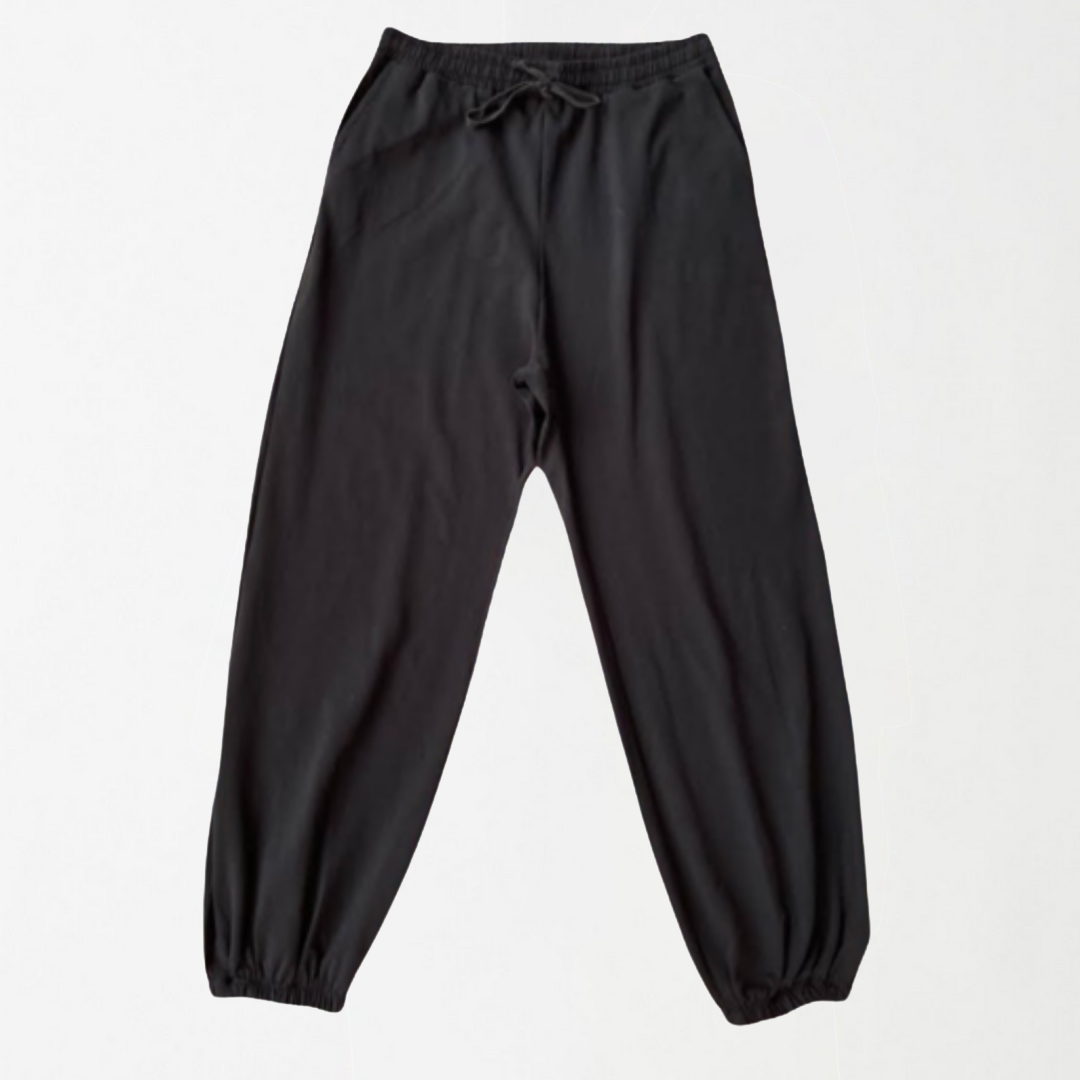 Cropped Baggy Pants - Black (Summer-Friendly) – LEKSI