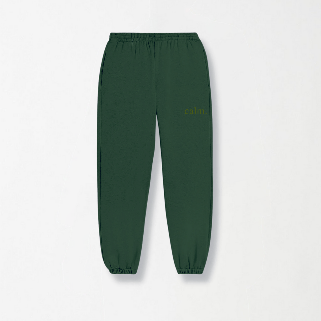 Dark Green Unisex Sweatpants - MOOD (Calm) (Summer - Friendly) XS - Premium Unisex Sweatpants | LEKSI Pakistan