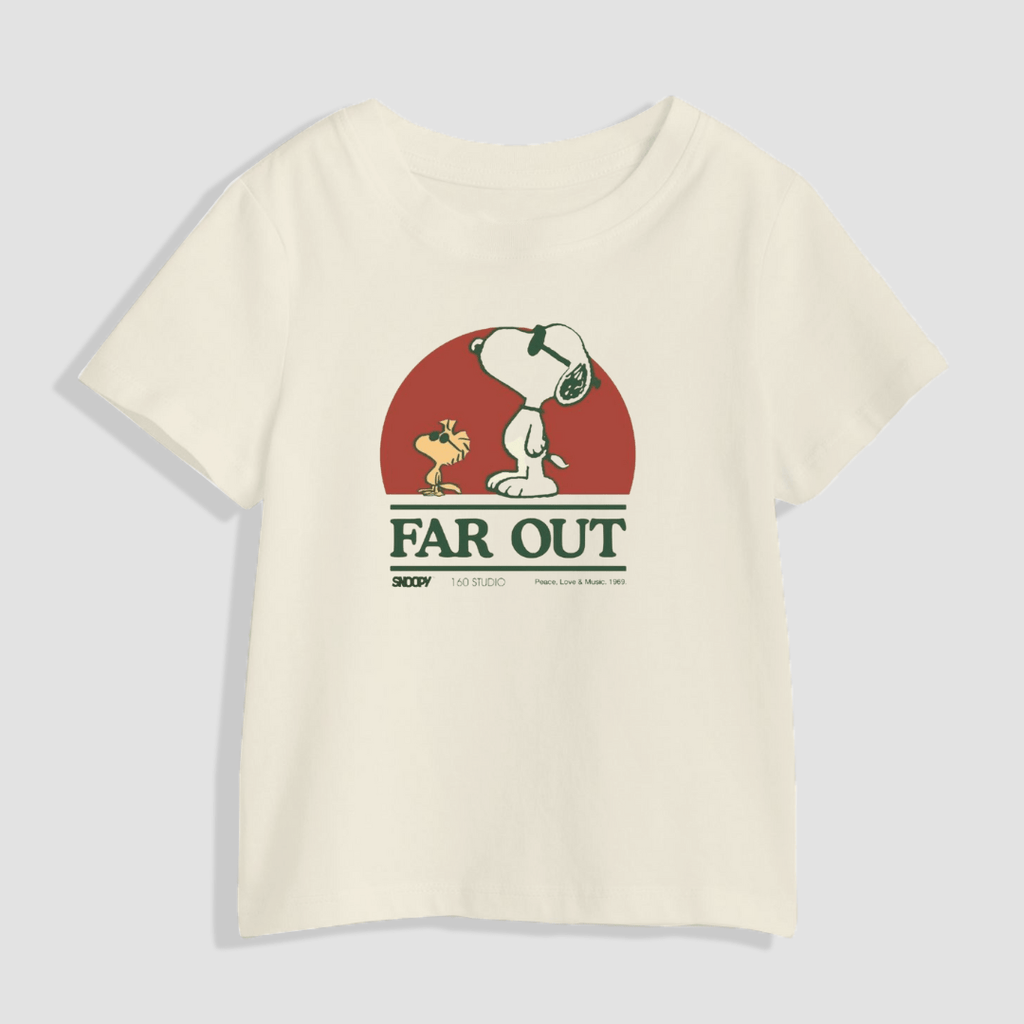 Far Out - Off White Unisex Kids T-Shirt 3 - 6 Months - Premium Unisex | LEKSI Pakistan