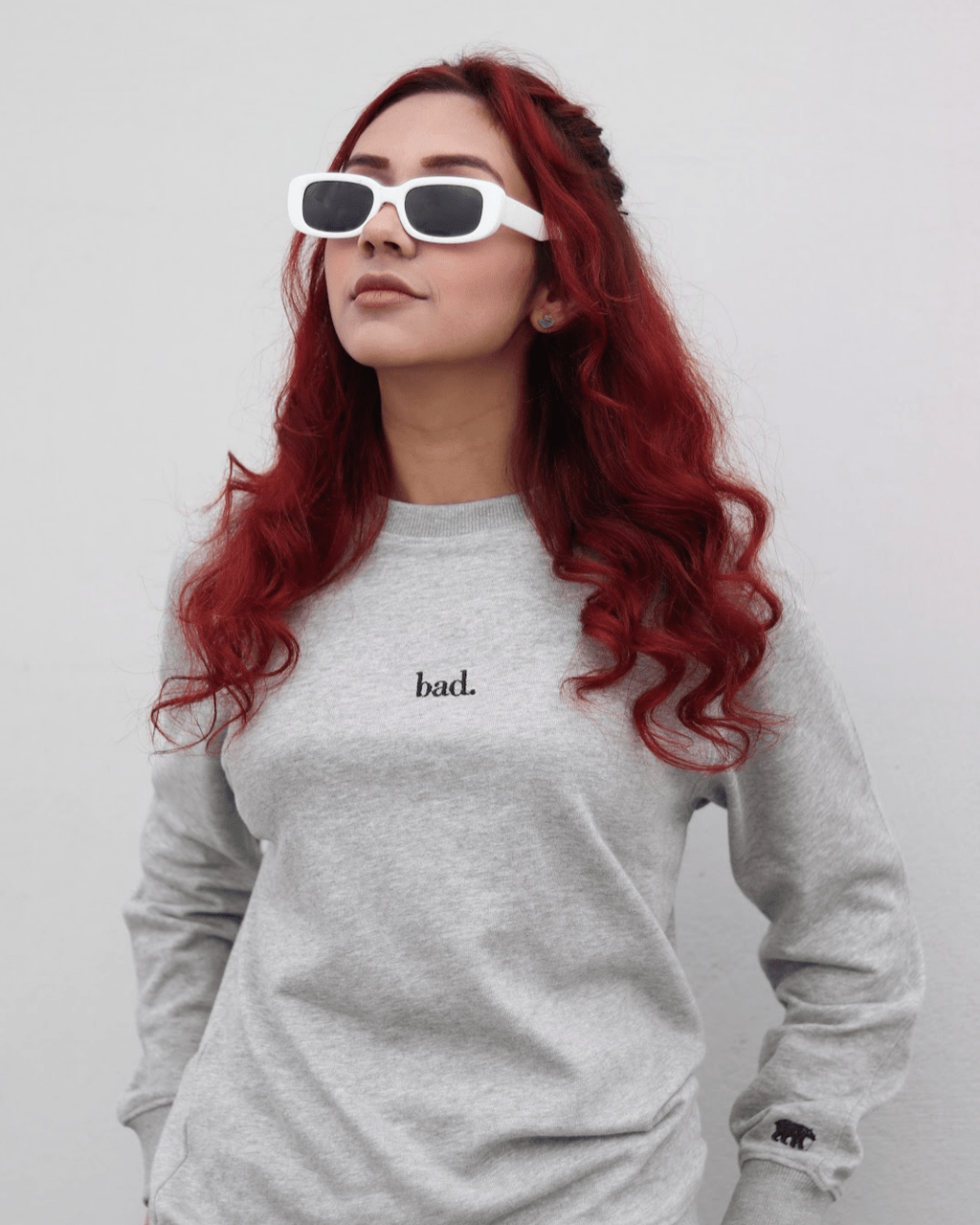 Grey Unisex Sweatshirt - MOOD (Bad) S - Premium Unisex | LEKSI Pakistan