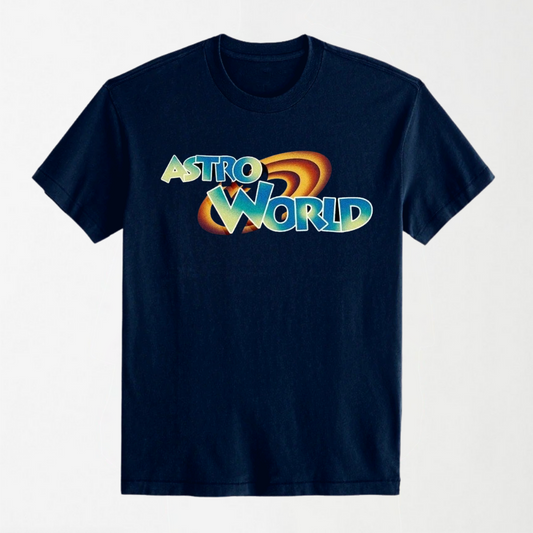 AstroWorld Looney Tunes Theme - Navy Blue Round Neck Unisex T-Shirt