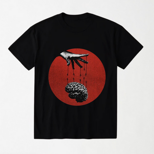 Puppet Brain - Black Round Neck Unisex T-Shirt