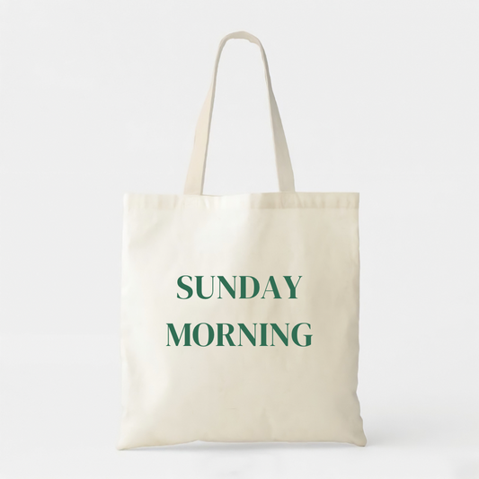 Sunday Morning - White Cotton Tote Bag
