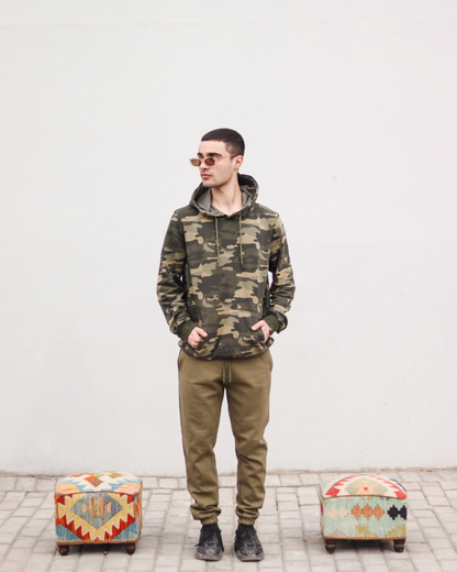 Army Green Unisex Sweatpants - Fleece (Winter-Friendly)