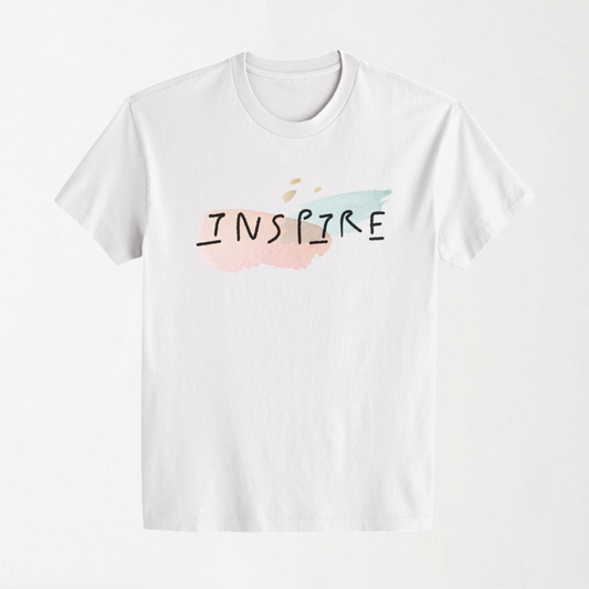 Inspire - White Round Neck Unisex T-Shirt