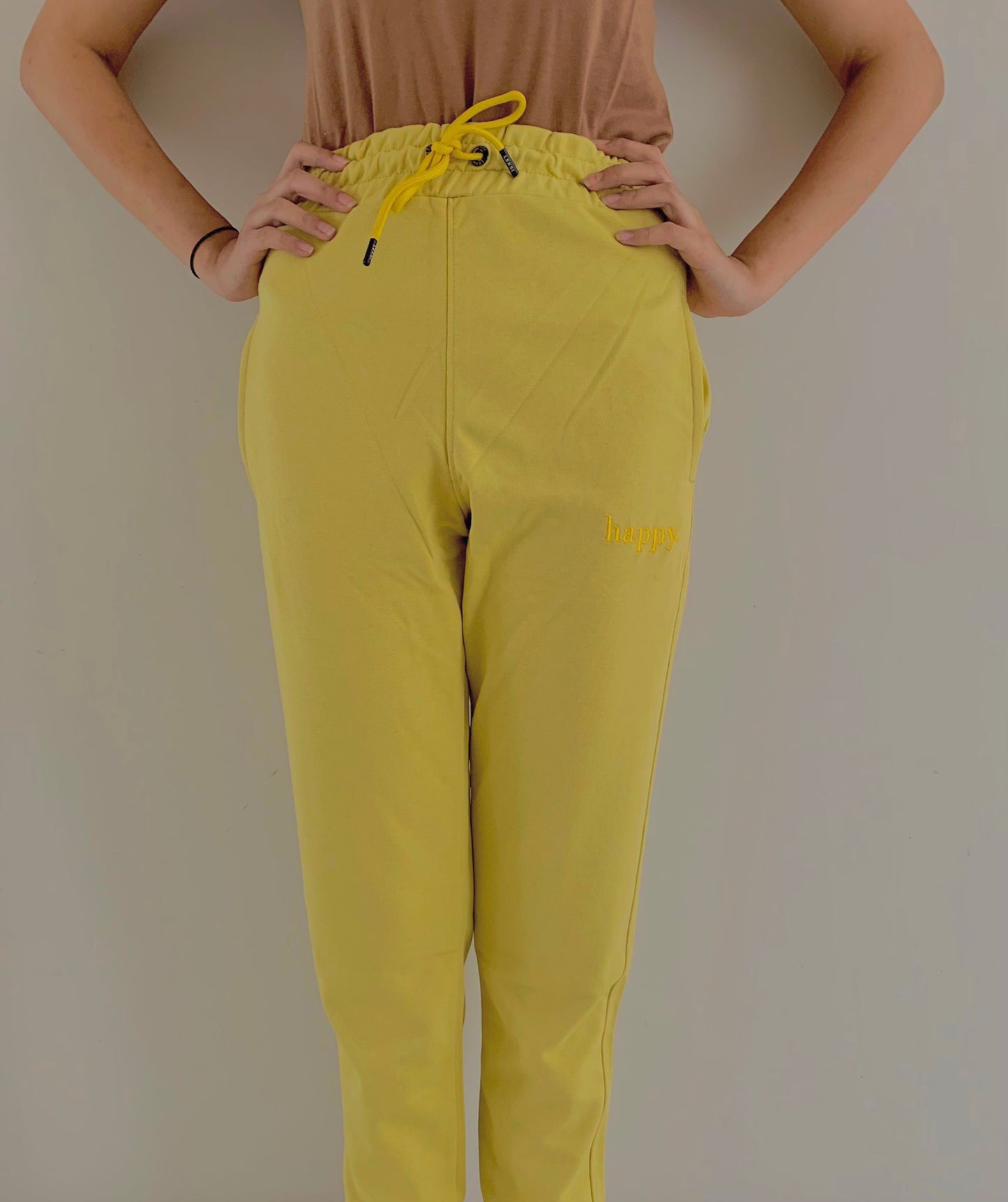 Mustard Yellow Unisex Sweatpants - MOOD (Happy) - French Terry (Summer-Friendly)