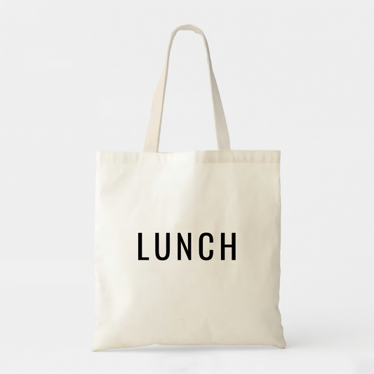 Lunch - White Cotton Tote Bag