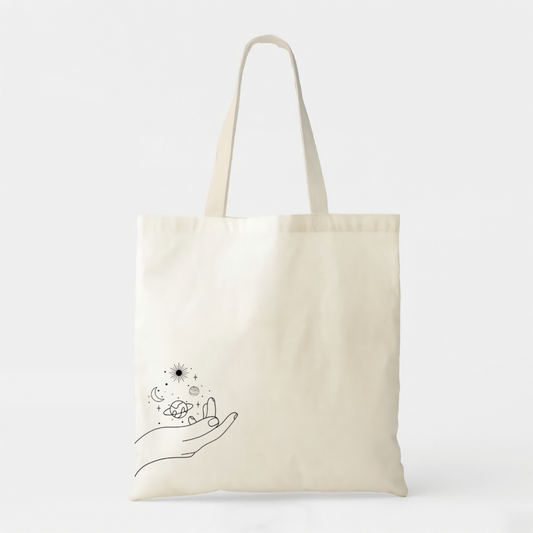 Astrology Hand - White Cotton Tote Bag