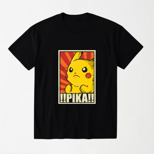 Pikachu - Kids Black Round Neck T-shirt