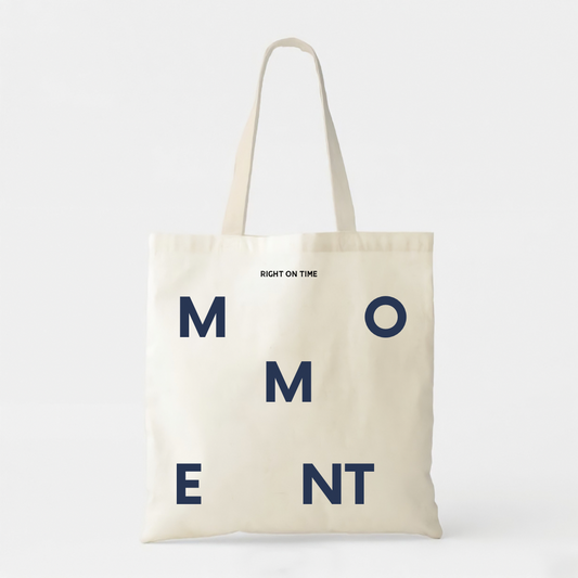 MOMENT - White Cotton Tote Bag