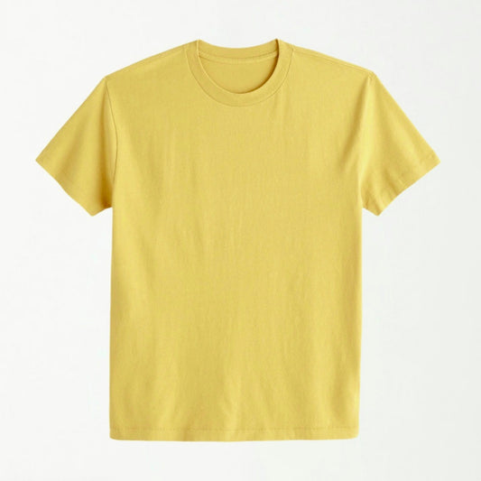 Mustard Yellow - Plain Round Neck Unisex T-Shirt