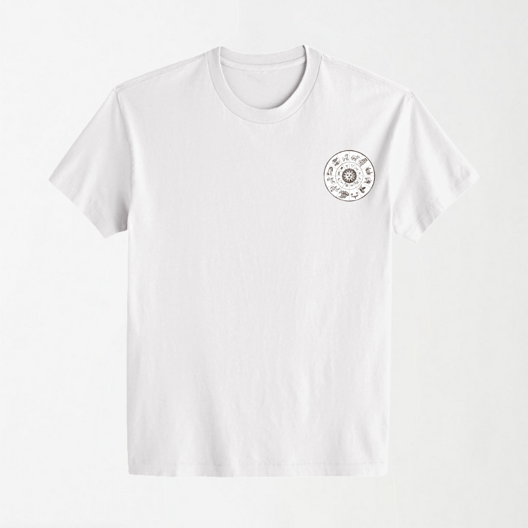 Astrology - White Round Neck Unisex T-Shirt
