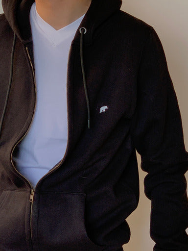 Black Zipper Hoodie