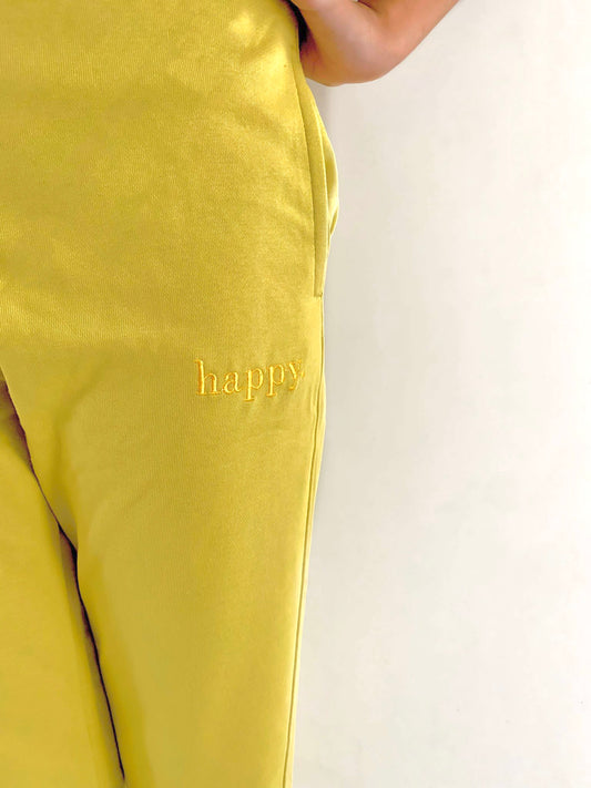 Mustard Yellow Unisex Sweatpants - MOOD (Happy) - French Terry (Summer-Friendly)