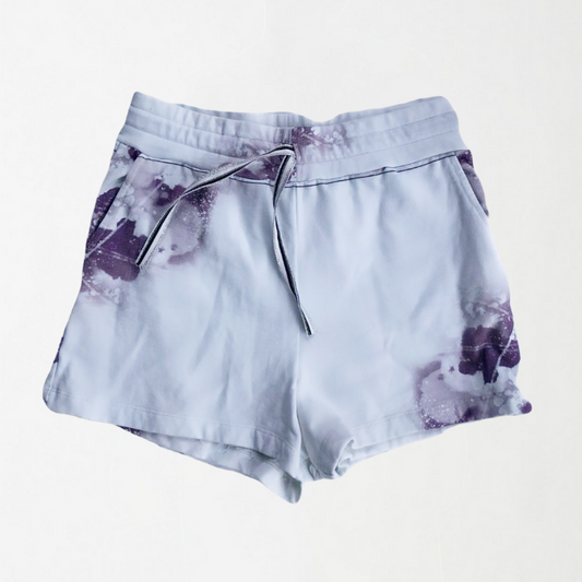 Purple and White Abstract Women’s Shorts
