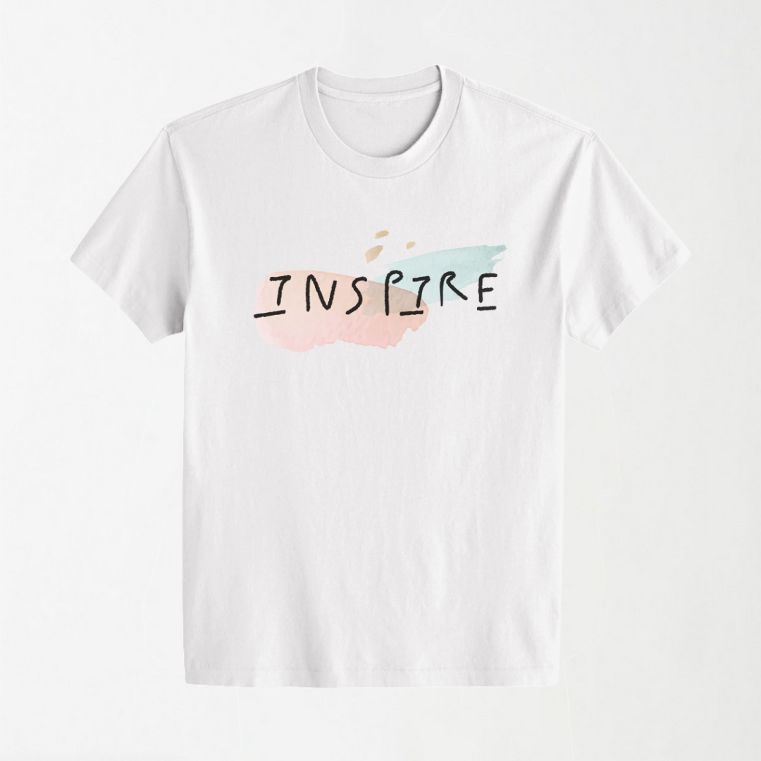 Inspire - White Round Neck Unisex T-Shirt XS - Premium Unisex Graphic T-Shirt | LEKSI Pakistan