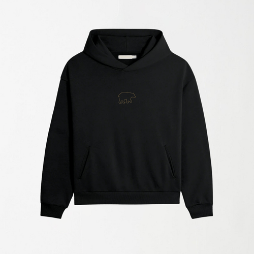 LEKSI Beige Outlined Bear - Graphic Hoodie S - Premium Unisex | LEKSI Pakistan