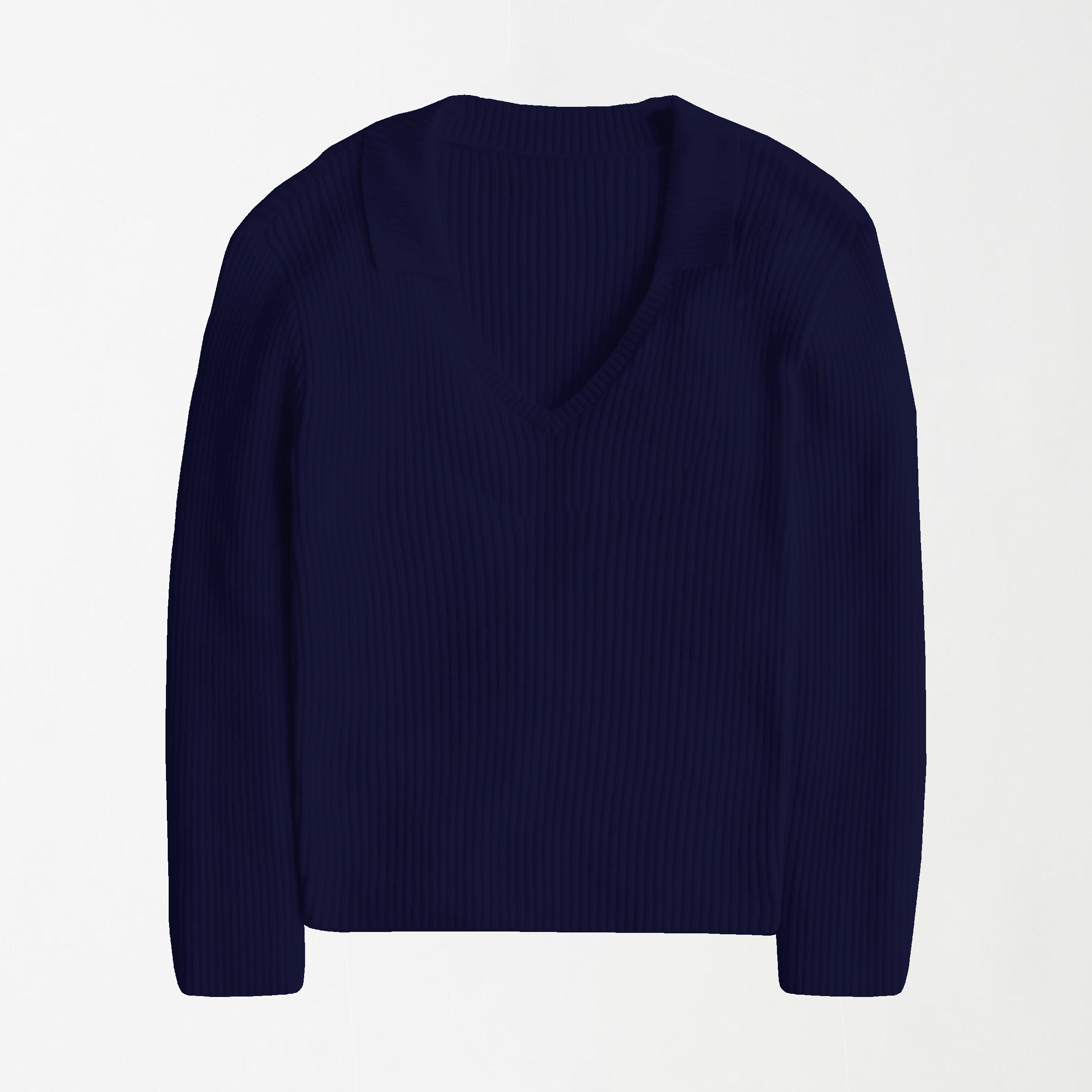 Navy Blue Full Sleeves Polo Ribbed Shirt XXS - Premium Unisex Polo | LEKSI Pakistan