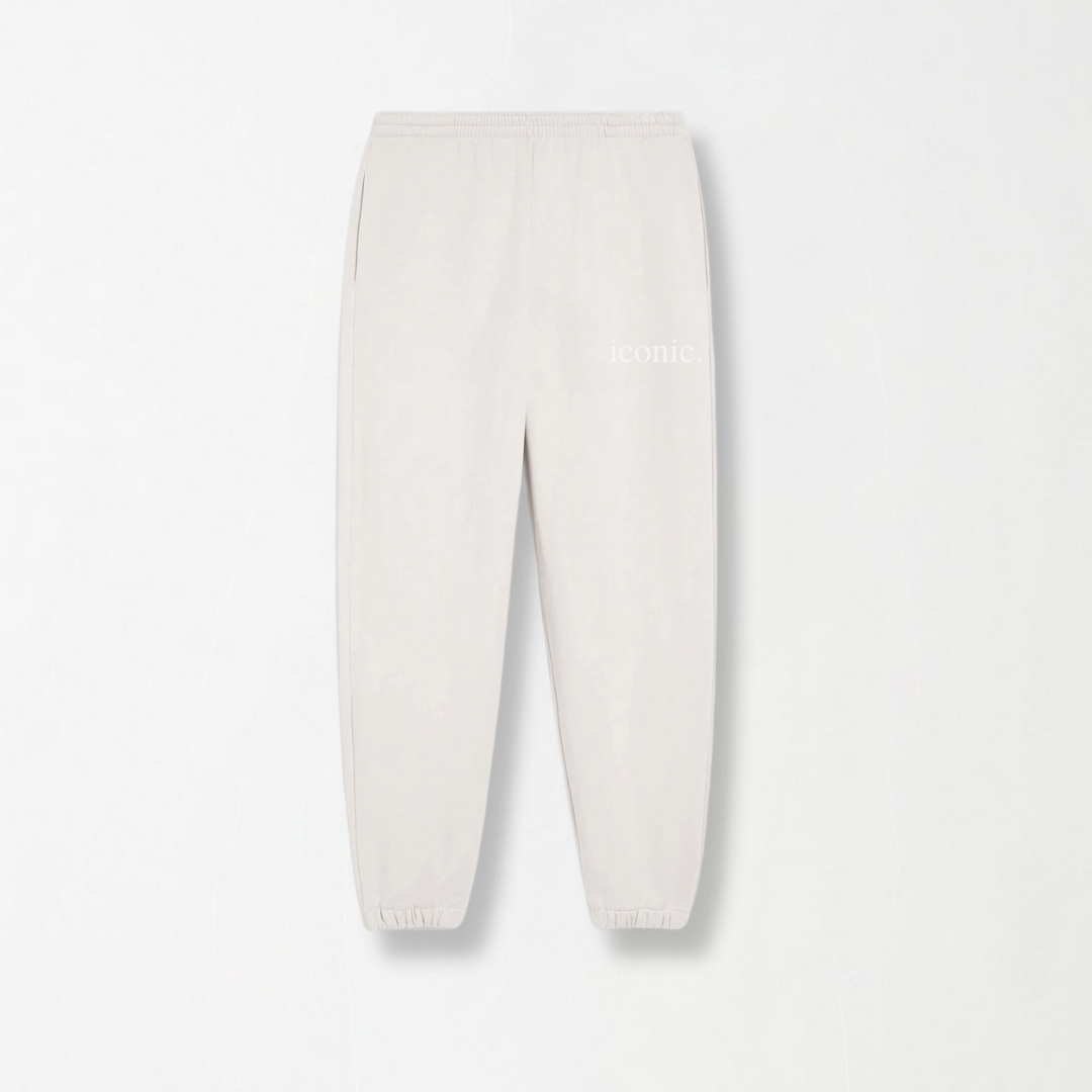 Off White Unisex French-Terry Sweatpants - MOOD (Iconic) (Summer-Friendly)