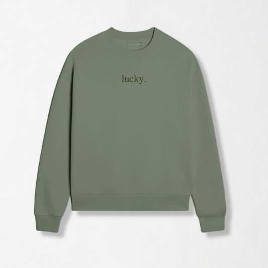 Olive Green Unisex Sweatshirt - MOOD (Lucky)