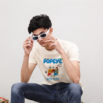 Popeye - Off White Round Neck Unisex T-Shirt