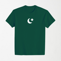 Pakistan Crescent & Moon - Green Round Neck Unisex T-Shirt - 14th August Special XXS - Premium Unisex Graphic T-Shirt | LEKSI Pakistan