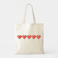Pixel Art Hearts - White Cotton Tote Bag - Premium Unisex | LEKSI Pakistan