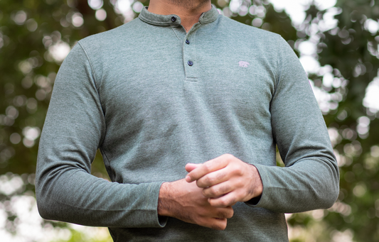 Sage Green Henley in Full Sleeves