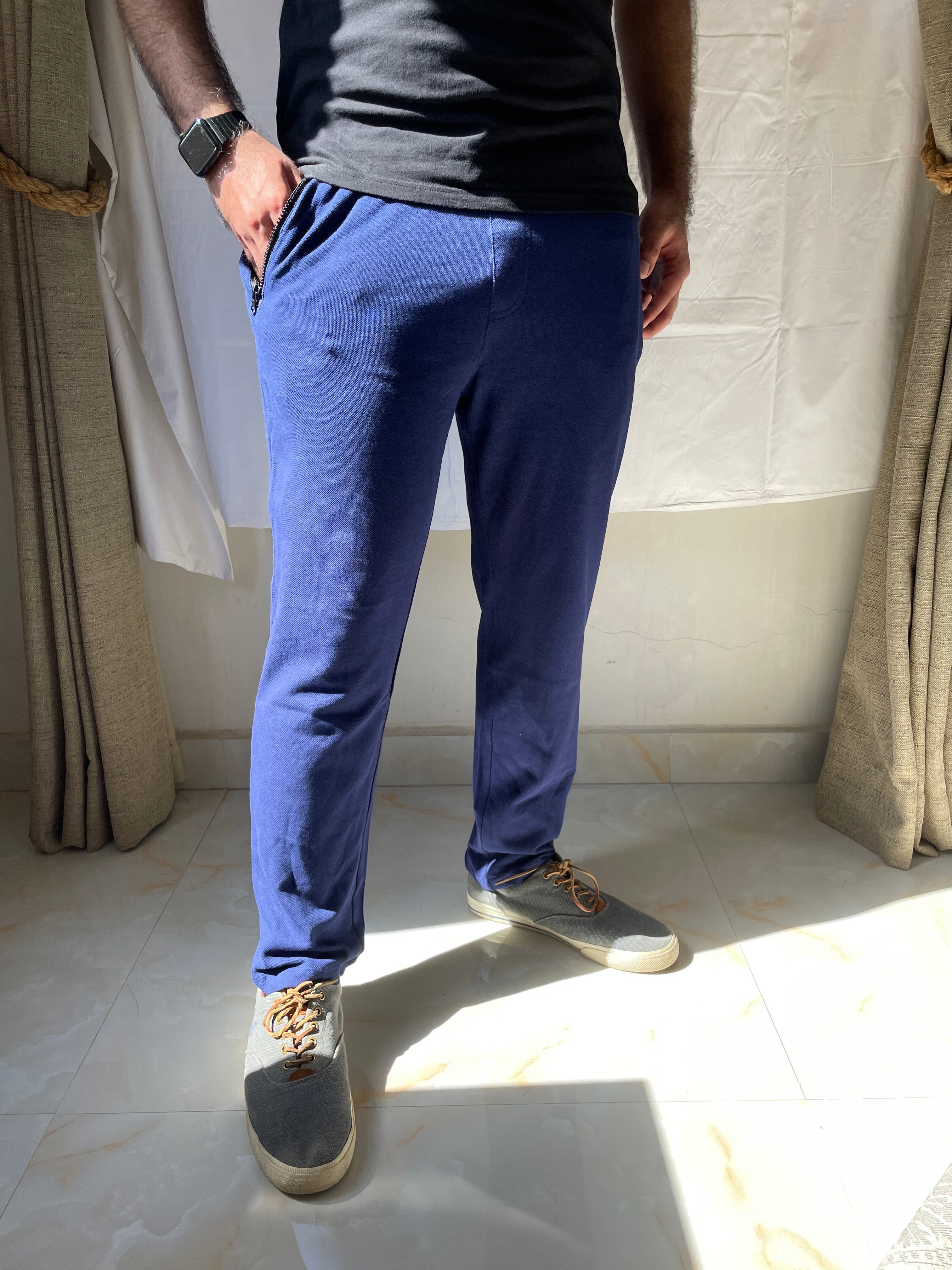Royal Blue Finest Pique Unisex Sweatpants S - Premium Unisex Sweatpants | LEKSI Pakistan