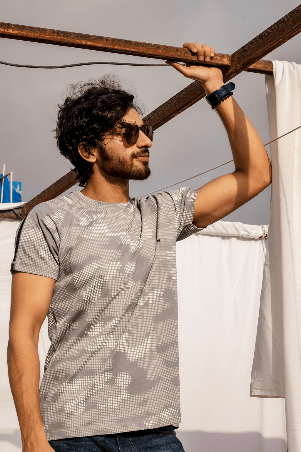 Silver Camo T-Shirt S - Premium Unisex | LEKSI Pakistan